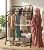 استاند ملابس زوجي اسود معدن بالكامل 2